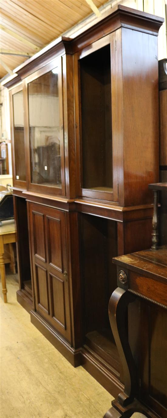 Mahogany breakfront bookcase